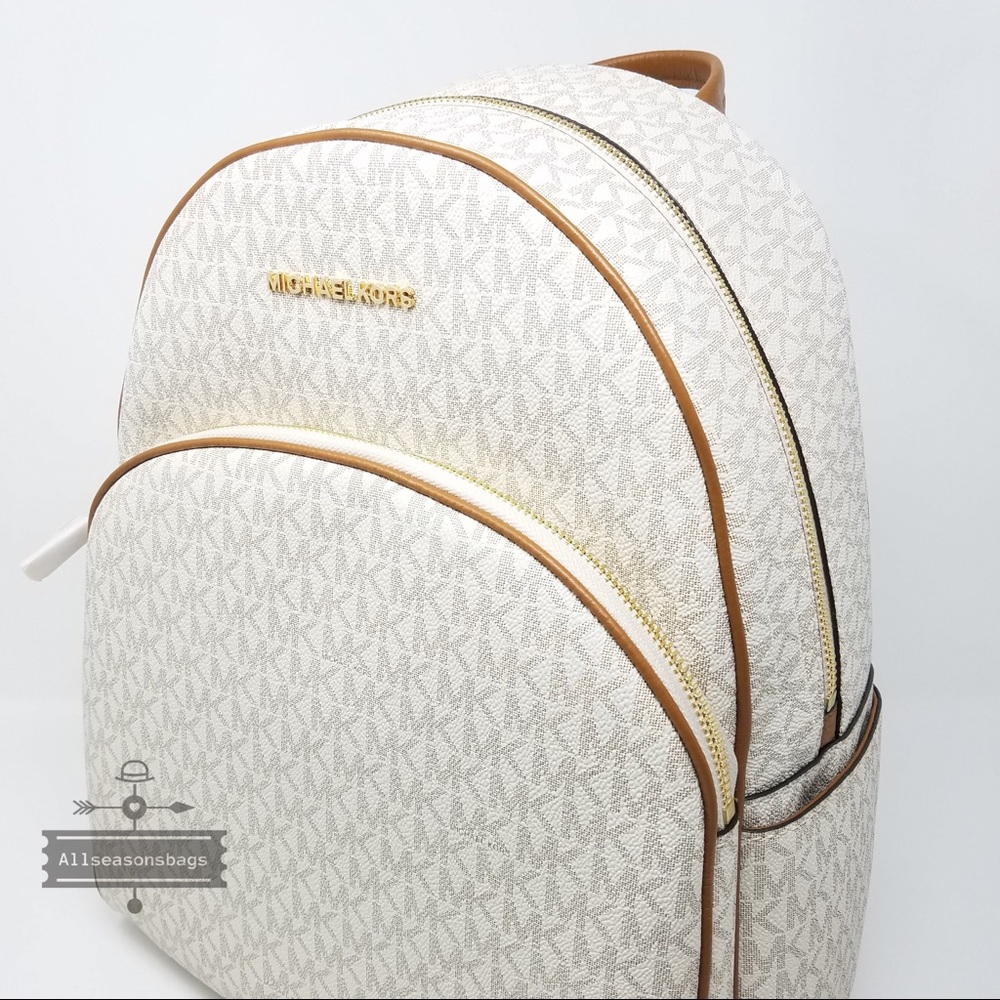 Michael Kors Large Abbey Vanilla Backpack Acorn - Picture 5 of 7